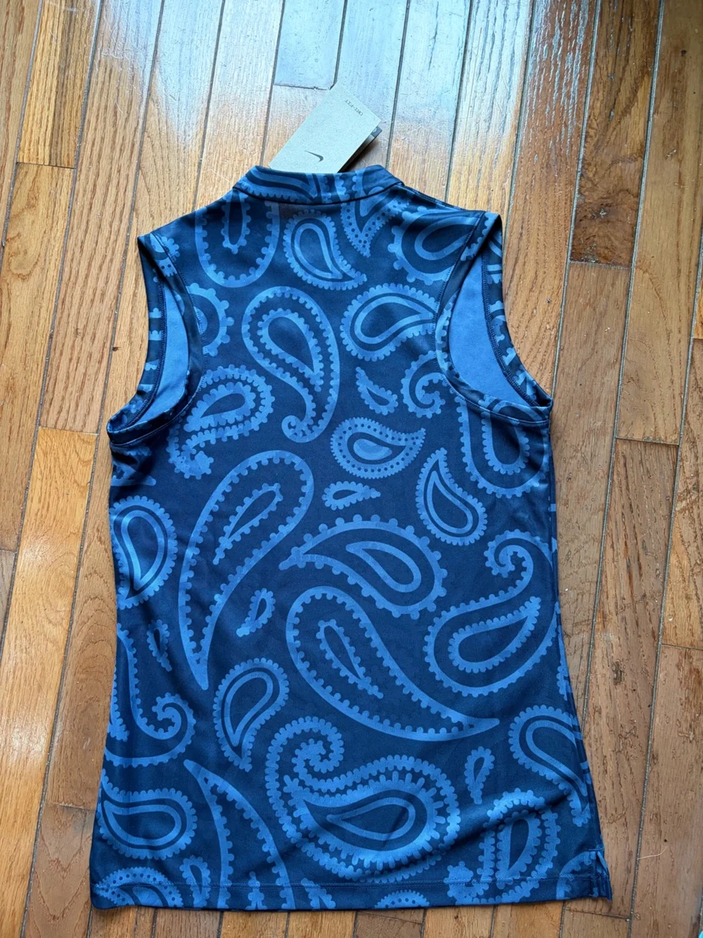Nike Blue Paisley Sleeveless V-Notch Tank Top